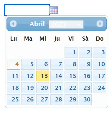 Calendario para seleccionar fecha con problemas de Usabilidad